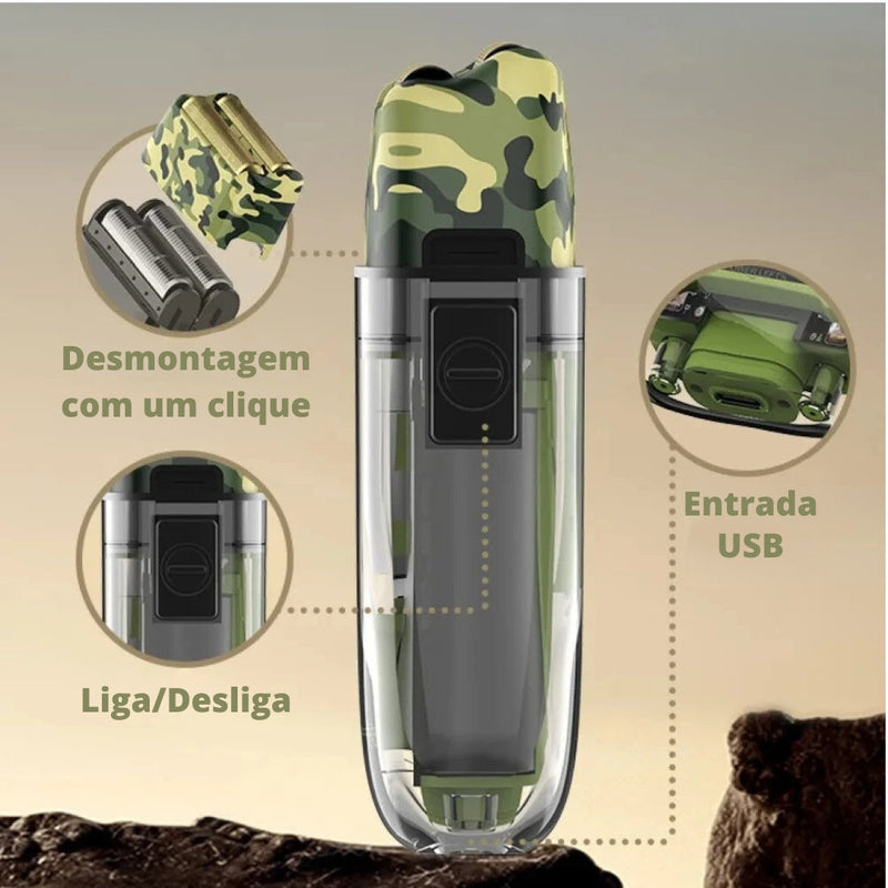 Barbeador PrecisionPro TX7 Design Camuflagem